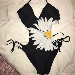 L.A Hearts One Piece Cut Out Daisy Bathing Suit
